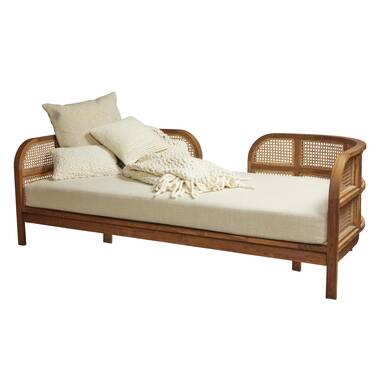 Kelly Clarkson Home Aimee Twin Wicker/Rattan Daybed with Mattress 